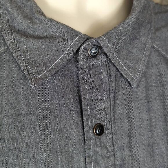 Ocean Current Gray Snap Front Long Sleeve Western Shirt‎ Men's Size XL - Picture 6 of 13